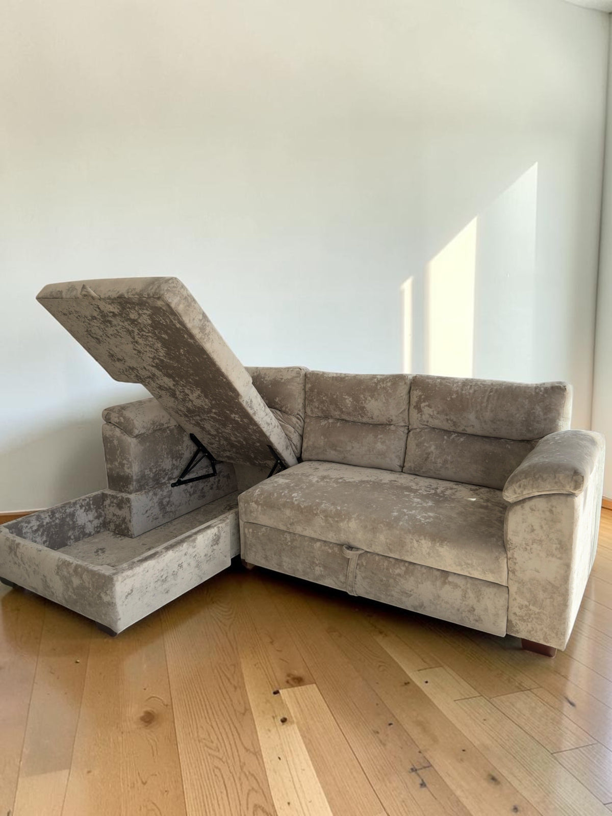 Sofá Cama Milán con Baúl — Chaise Longue Convertible