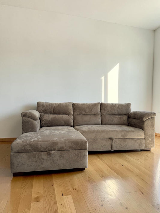 Sofá Cama Milán con Baúl — Chaise Longue Convertible